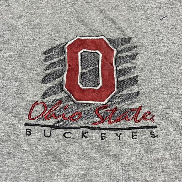 Vintage 90s Ohio State Buckeyes Grey Embroidered Shirt - Picture 2 of 3